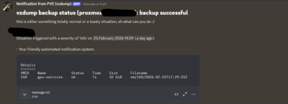 screenshot of how the notification looks inside of discord